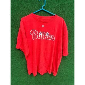 Y2K Philadelphia Phillies Red Roy Halladay Jersey Shirt Sz 2XL Unisex